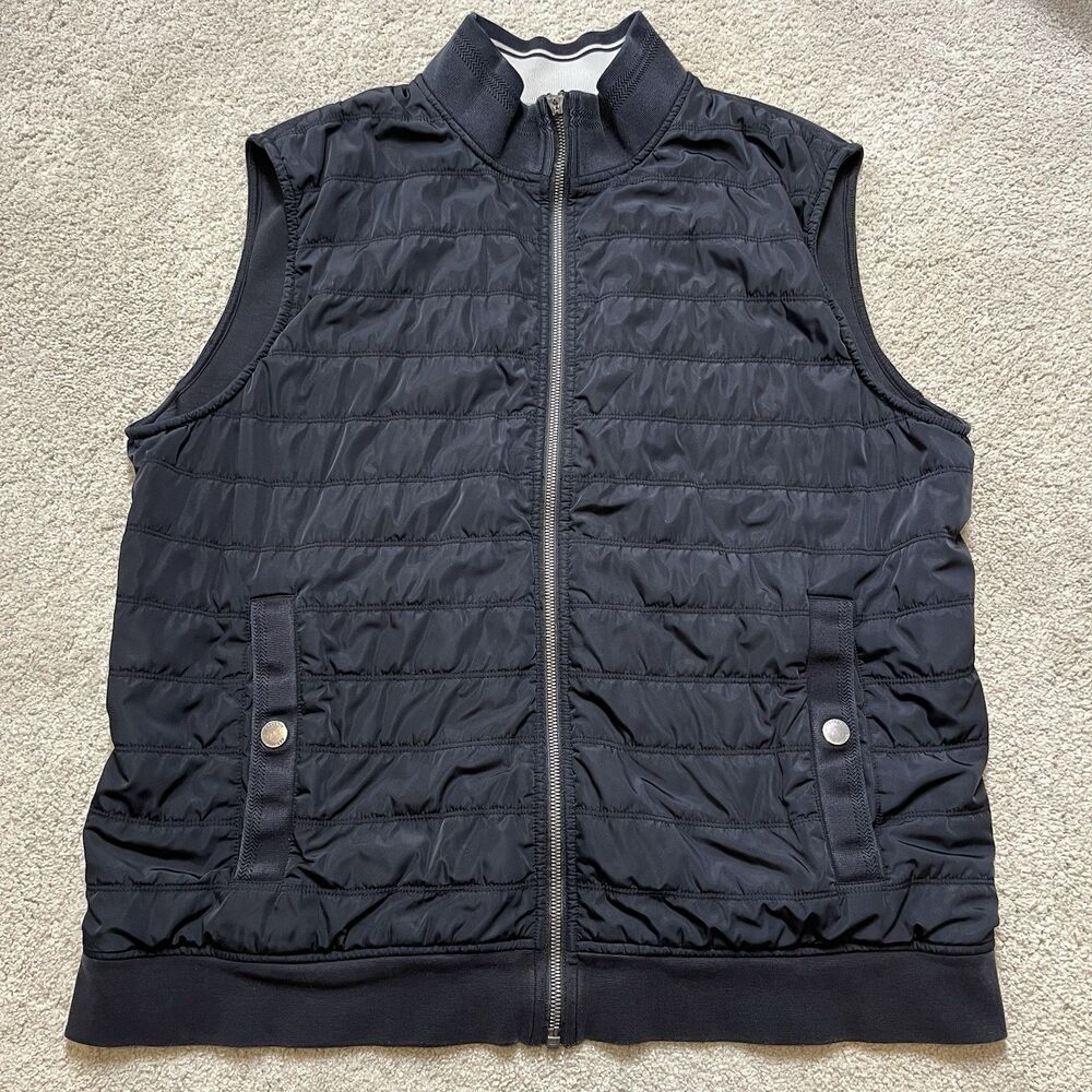 UNTUCKIT Rebulo Vest Men XL Black Hybrid Puffer Performance Golf Full Zip Prep